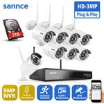 WiFi 8 × Caméras 8CH Kit de vidéosurveillance nvr 3MP Caméra ip Wifi IP66 étanche Smart ai