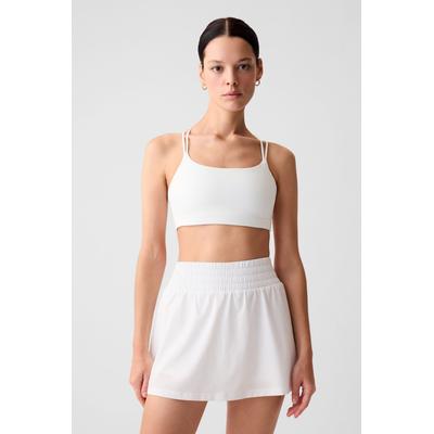Gap Womens White Power Medium Impact Racerback Strappy Sports Bra - White