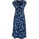 Women's Gilly Short Sleeve Midi Dress In Blue Floral Print | Medium | Antonia York