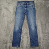 Levi's Jeans | Levis 514 Jeans Mens 34x34 Faded Blue Denim Straight Leg 5 Pockets Distressed | Color: Blue | Size: 34