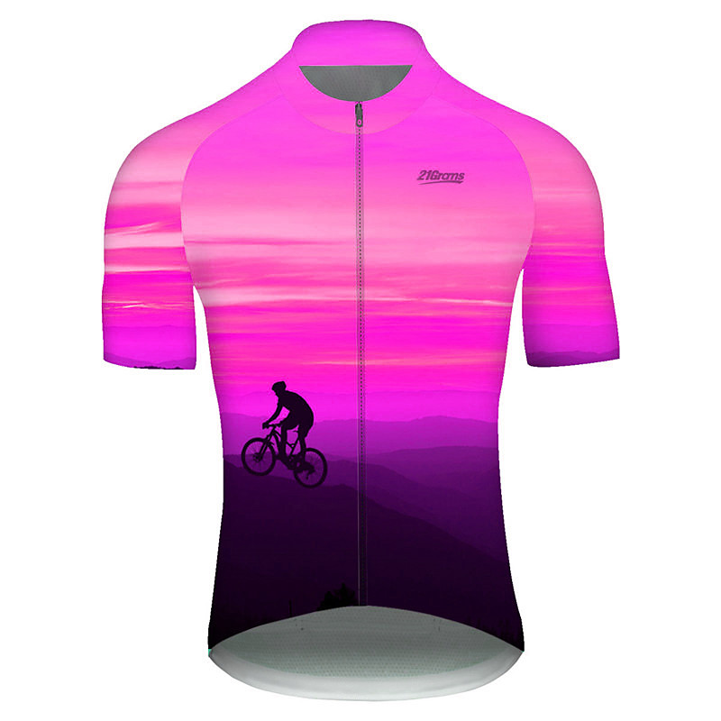 Men's Cycling Jersey Gradient Patterned 3D Short Sleeve Bike Jersey Top with 3 Rear Pockets Mountain Bike MTB Road Bike Cycling Cycling Quick Dry Ultraviolet Resistant Reflective Strips Sports Yellow