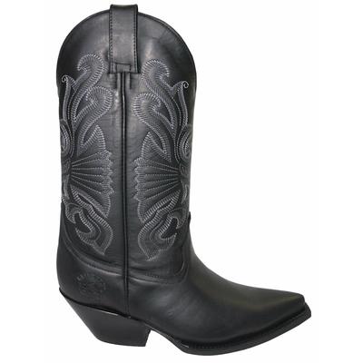 Grinders Western-Cowboystiefel aus schwarzem Leder – Buffalo