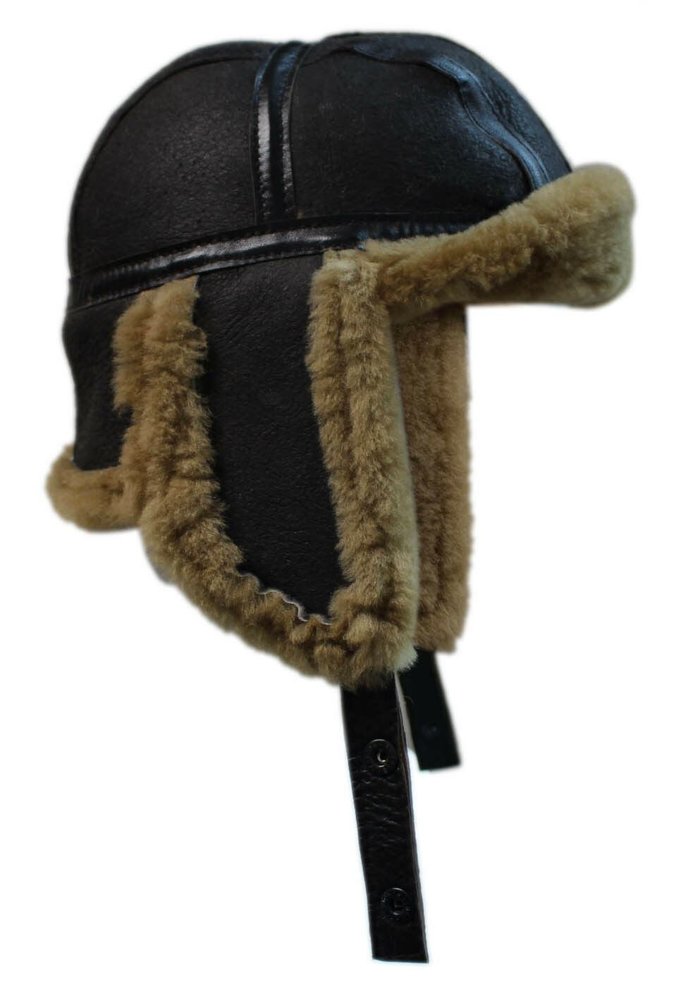 Herren RAF Aviator Schaffell B-55 Trappermütze Image