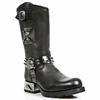 New Rock Herren-Cowboystiefel aus schwarzem Leder im Gothic-Stil – MR030-S1