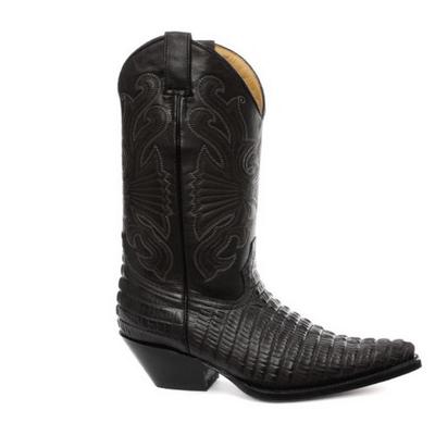 Grinders Western-Cowboystiefel aus schwarzem Leder – Carolina Image