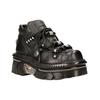 New Rock Unisex-Gothic-Techno-Stiefel aus metallischem schwarzem Leder – M-215-S6