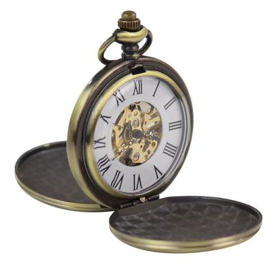Klassische mechanische Taschenuhr Peaky Blinders Vintage Skelett Automatik Image