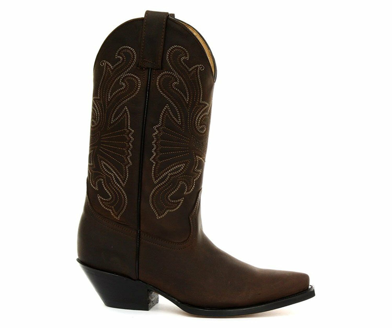 Grinders Western-Cowboystiefel aus braunem Leder – Buffalo