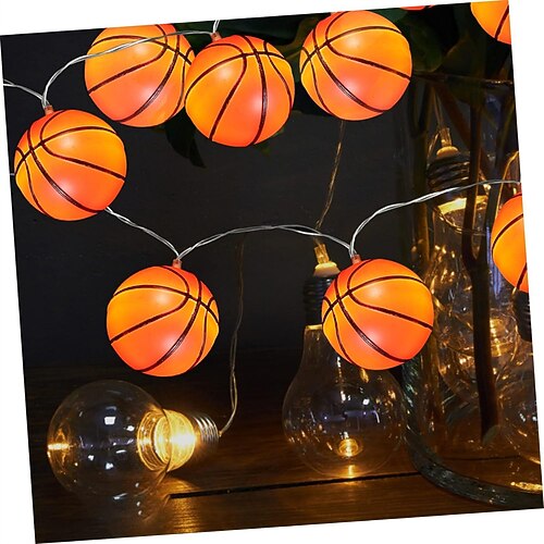 Fußball-Lichterkette, Sportball-Lichterkette, Weltfußball, USB- oder batteriebetrieben, 1,5 m, 3 m, 6 m Lichterkette, Mix aus Baseball-, Basketball- und Fußball-LED-Lichtern Image