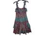 J. Crew Dresses | J.Crew Women's Tank Dress Size 4p Multicolor Floral 100% Silk Ruffle Square Neck | Color: Red/Tan | Size: 4p