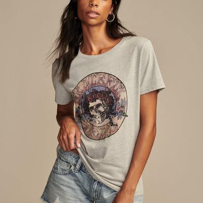 Lucky Brand Grateful Dead Crest Classic Crew in Light Heather Gray, Size M