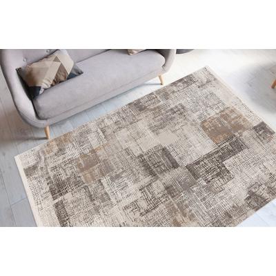 Teppich ME GUSTA "Akropolis 425", grau (grau, silber), B:80cm H:12mm L:150cm, Polyester, Teppiche, flacher Teppich mit Baumwollrücken, attraktiver Vintage-Look Image