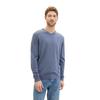 V-Ausschnitt-Pullover TOM TAILOR, Herren, Gr. XXL, blau (vintage indigo blau melange), Strick, Obermaterial: 100% Baumwolle, casual, regular fit, V-Ausschnitt, Langarm, Pullover, mit kleiner Logo-Stickerei