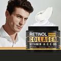 1.06fl.oz (30g) Men's Collagen Face Cream - Retinol, Vitamins A, C, E & B5 - Moisturizing And Hydrating Formula For Daily Skin Nourishment - Smoothes Fine Lines - Day & Night Cream With Plant Squalane