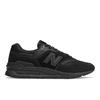 Sneaker NEW BALANCE "CM997", Gr. 44, schwarz (schwarz, schwarz), Leder, Textil, sportlich, Schuhe
