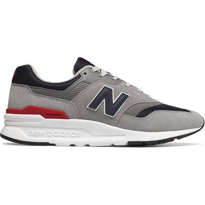 Sneaker NEW BALANCE "CM997", Gr. 40,5, grau (grau, navy), Leder, Textil, sportlich, Schuhe