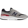 Sneaker NEW BALANCE "CM997", Gr. 45, grau (grau, navy), Leder, Textil, sportlich, Schuhe