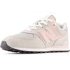 Sneaker NEW BALANCE "574", Gr. 39, rosa (hellgrau, rosa, silberfarben), Leder, Textil, sportlich, Schuhe