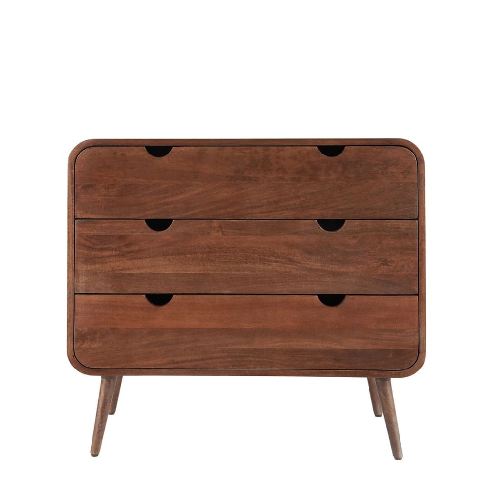 Commode en manguier teinté noyer 3 tiroirs
