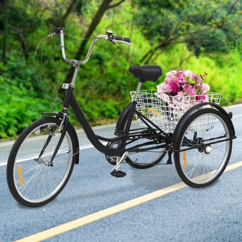 Erwachsene Dreiräder 6-Gang 24 Zoll 3-Rad-Bikes mit leichtem dreirädrigem Fahrrad-Kreuzfahrt-Trike