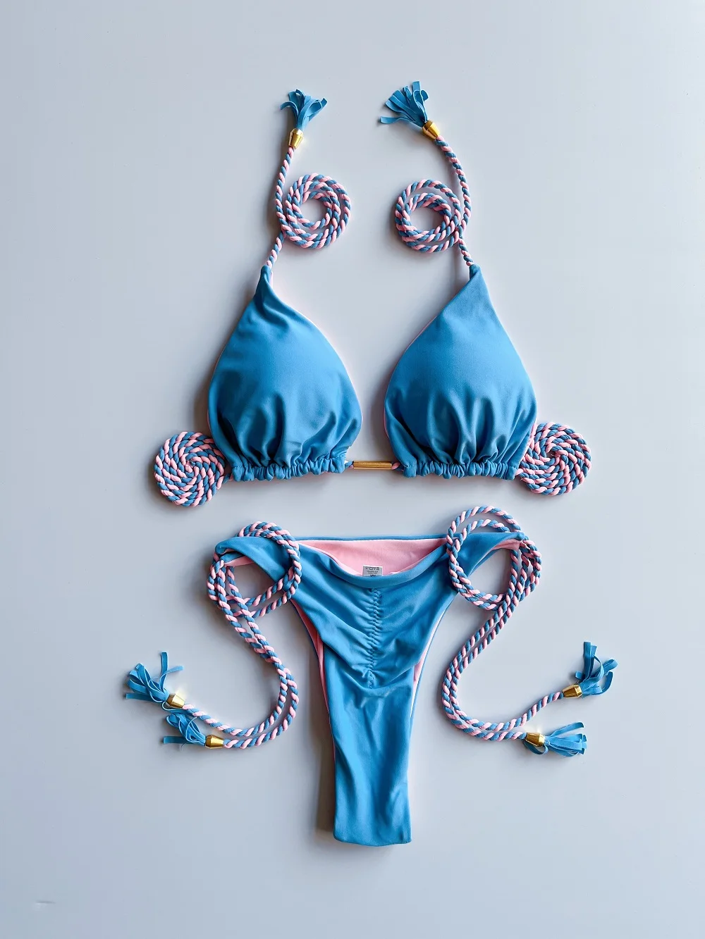 Ruotonsept sexy Flechtseil solide Bikini Set Damen Badeanzug zweiteilige Dreieck Bade bekleidung Badeanzug brasilia nische Biquinis Image