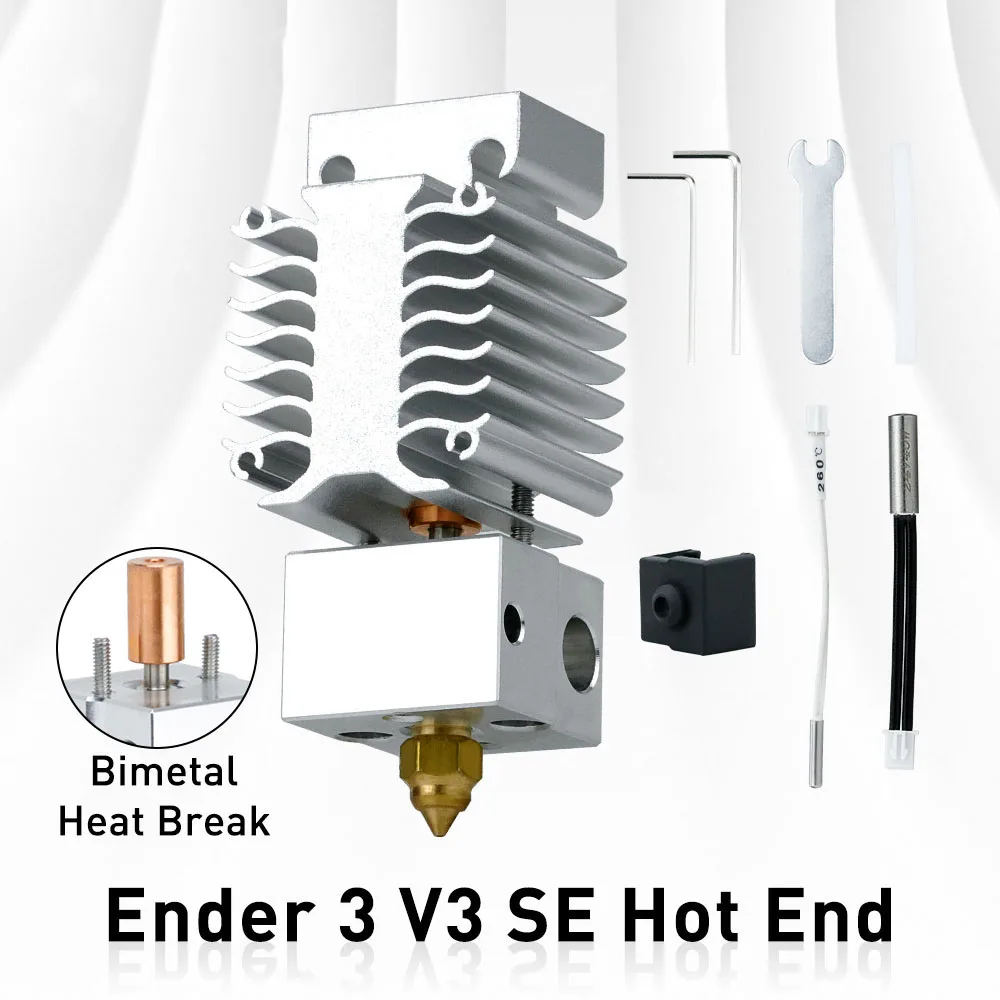 Hotend Update Kit Ender 3 V3 SE Heizblock Kit Bimetallischer Hals Hochtemperatur-Druckkopf für Ender 3 V3 Se 3D-Drucker Image