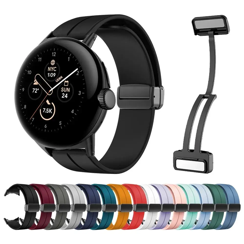 Für Pixel uhr 2 Armband Zubehör magnetisches Silikon Pulsira Sport gürtel Armband Armband Correa für Google Pixel Uhren armband Image