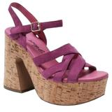 Free People Shoes | Free People Lisbon Mary Jane Platform Sandals Size 41/10 - 10.5 Suede Cork | Color: Pink | Size: 10