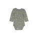 Just One You Made by Carter's Long Sleeve Onesie: Gray Jacquard Bottoms - Size 6 Month