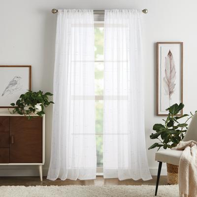 DKNY Metallic Grid Window Curtain Panel Pair