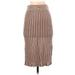 One Grey Day Los Angeles Casual Skirt: Tan Stripes Bottoms - Women's Size X-Small
