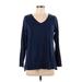 J.Jill Long Sleeve T-Shirt: Blue Tops - Women's Size Large