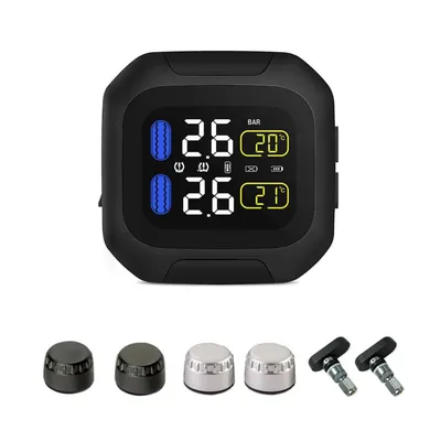 M3 Moto Waterproof Motorcycle Real Time Tire Pressure Monitoring System TPMS Wireless LCD Display
