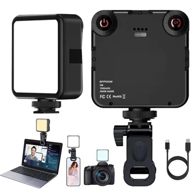 LED Clip Video Light Portable Photography On-Camera 3000K-6000K Bi-Color Lighting Cold Shoe For DSLR
