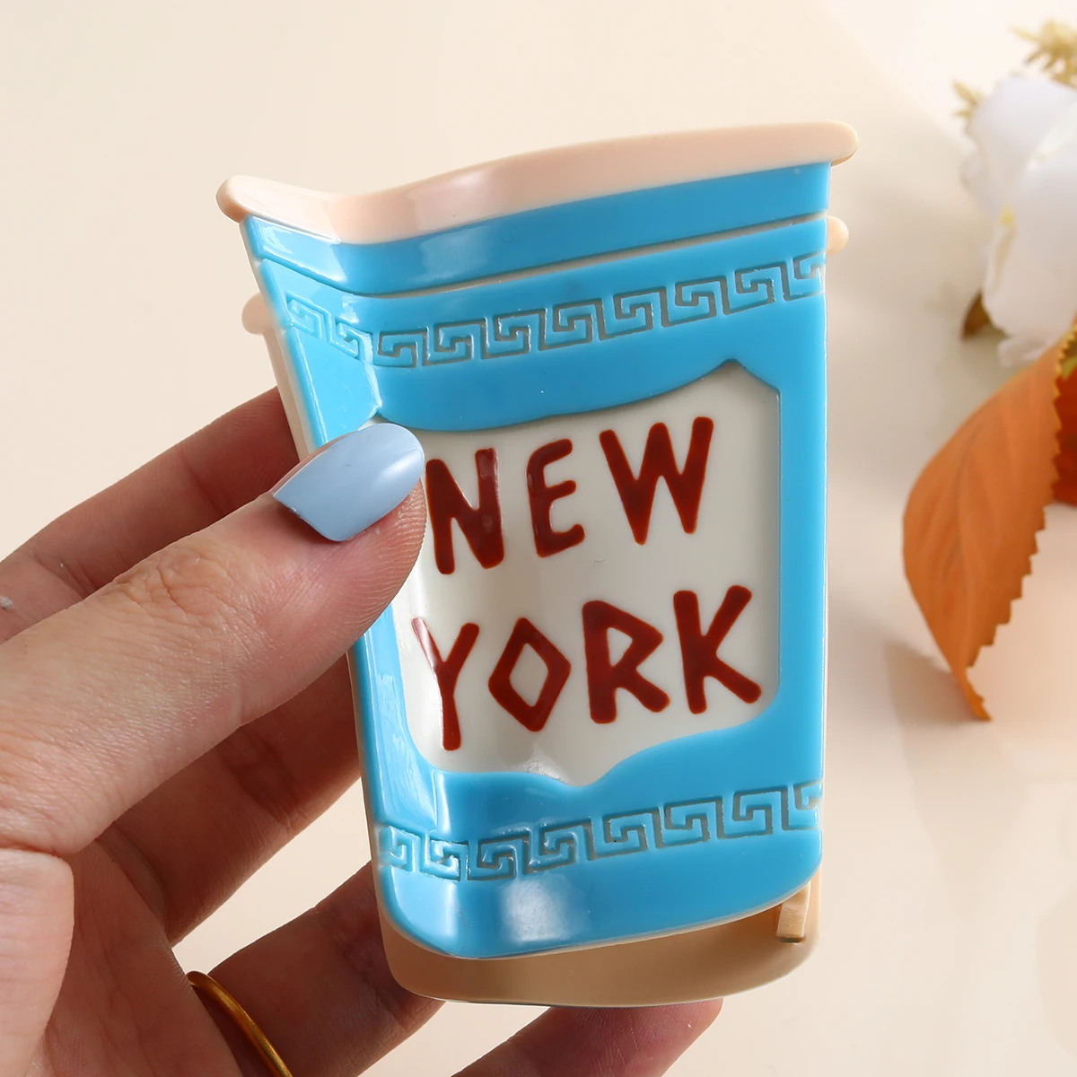 Kreative Haarklammer aus Acetat, New York Kaffeetassenförmige Haarklammern, rutschfest, starker Halt, Kieferklammern, Kopfbedeckung für Frauen