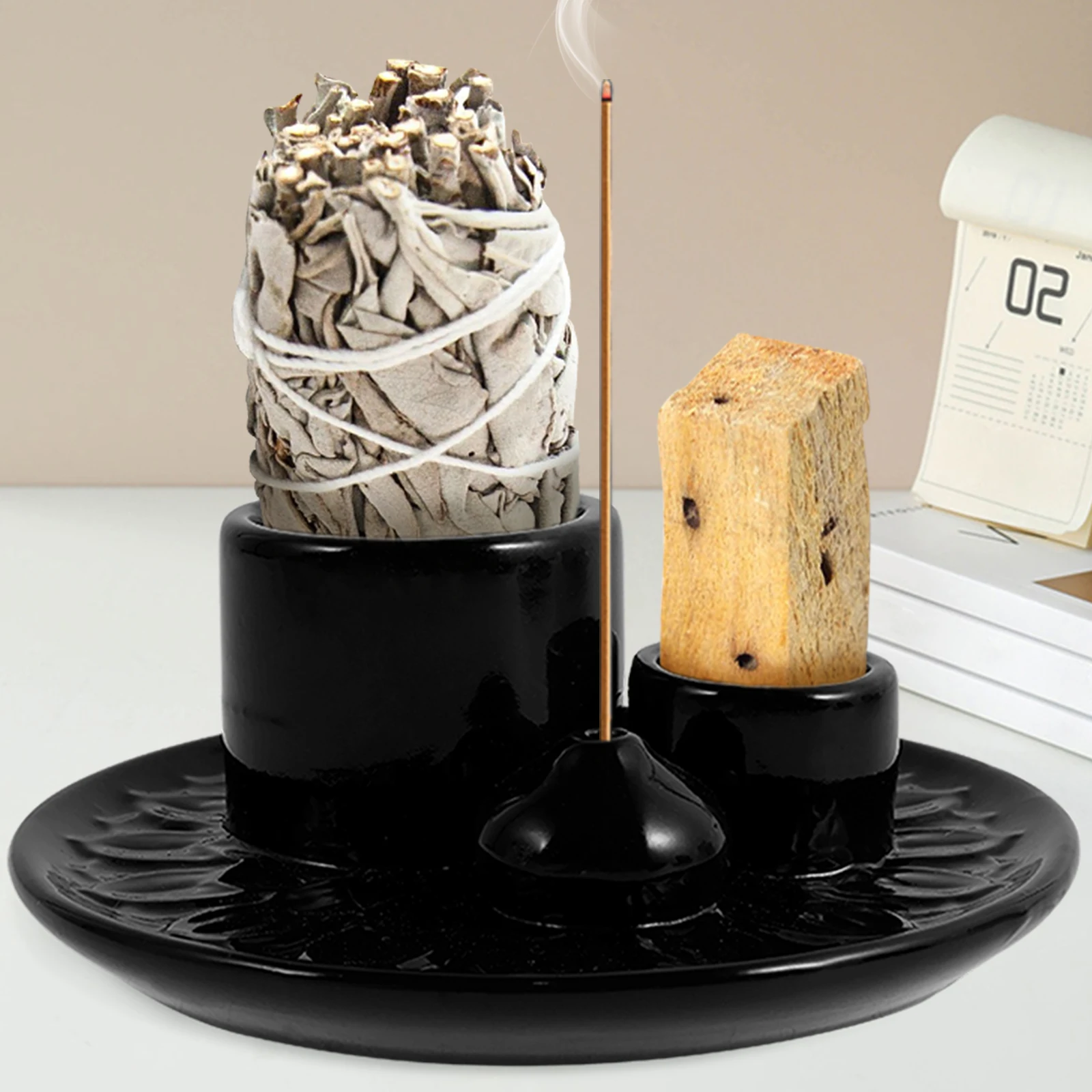 Palo Santo Sticks Halter Keramik Palo Santo Brenner Mehrzweck Weihrauch brenner Kerzenhalter elegante Weihrauch brenner Halter Image