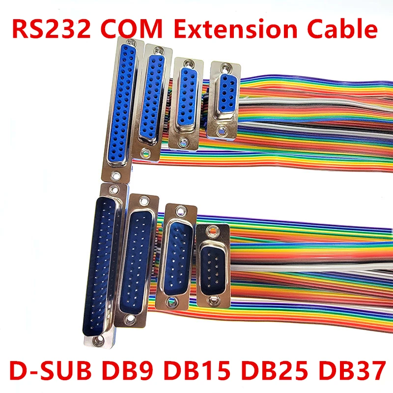 1 pz D-SUB DB9 DB15 DB25 DB37 DIDC 9 15 25 37Pin Maschio Femmina Cavo D-SUD porta seriale adattatore del connettore RS232 COM Cavo di Prolunga