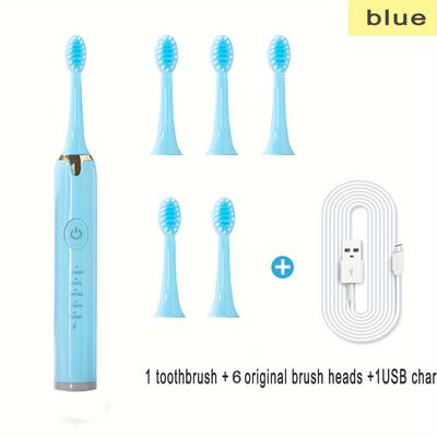 Electric Toothbrushes With Usb Charging, Automatic Oral Care, Replacement Heads, Ultra-soft Bristles For Sensitive Gums & Teeth