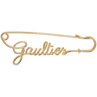 Gold 'the Gaultier Safety Pin' Brooch - Black - Jean Paul Gaultier Brooches