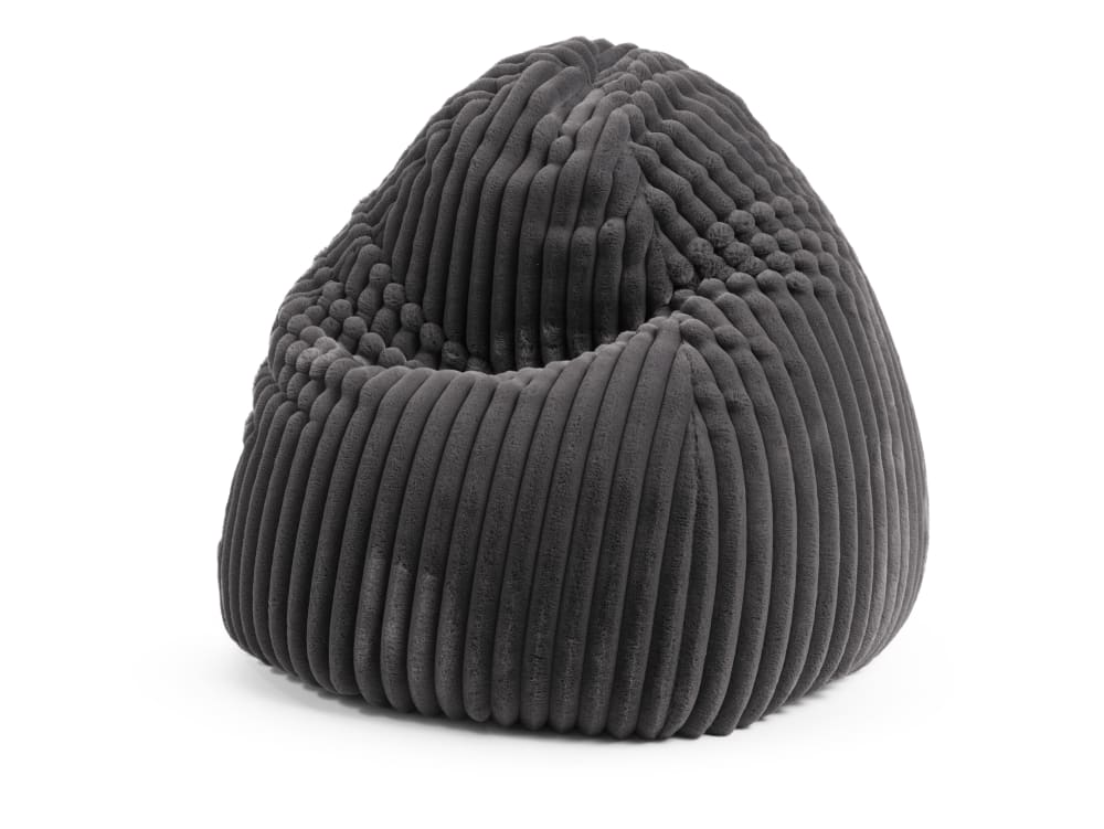 Pouf poire XL confort extrême moelleux velours anthracite 70x110 cm
