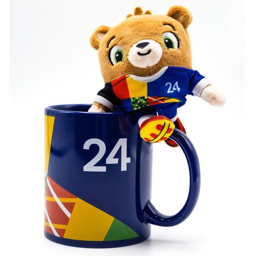 Plüsch-Maskottchen der EURO 2024 und Becher