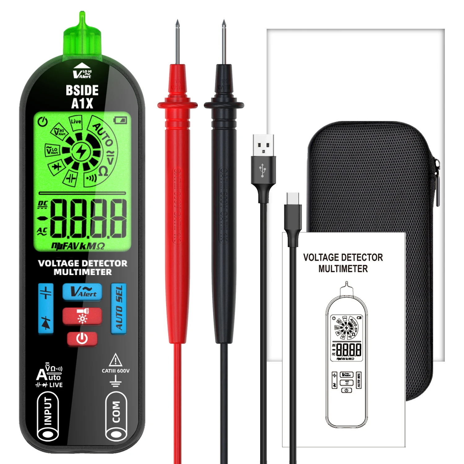 Neues digitales Multimeter, berührungsloses induktives Voltmeter, NCV-Frequenzkonnektivität, Ohmsche Diodenkapazität, Multifunktionstester Image