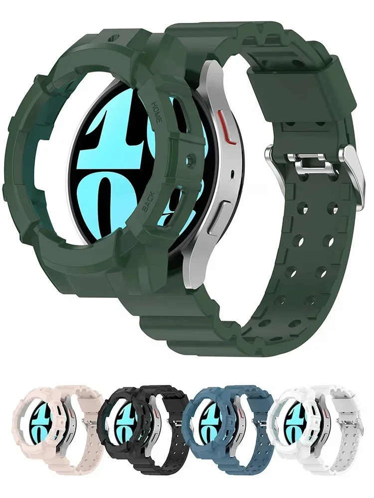 Gehäuse band für Samsung Galaxy Uhr 4/5 44mm 40mm Silikon keine Lücken Armband Correa Schutzhülle 20mm Galaxy Uhr 5 Pro Armband Image