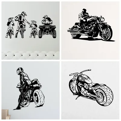 Cartoon motorrad Wand Aufkleber Wand Aufkleber Aufkleber Wohnkultur Für Kinder Zimmer Dekoration Image