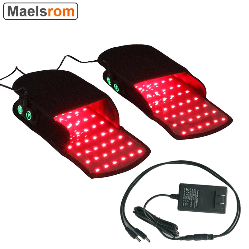 Rotlichttherapiegeräte Nahinfrarot-LED-Pad 880 nm 660 nm Fußschmerzlinderung Slipper für Füße Zehen Spann (2 Pads Set) Image