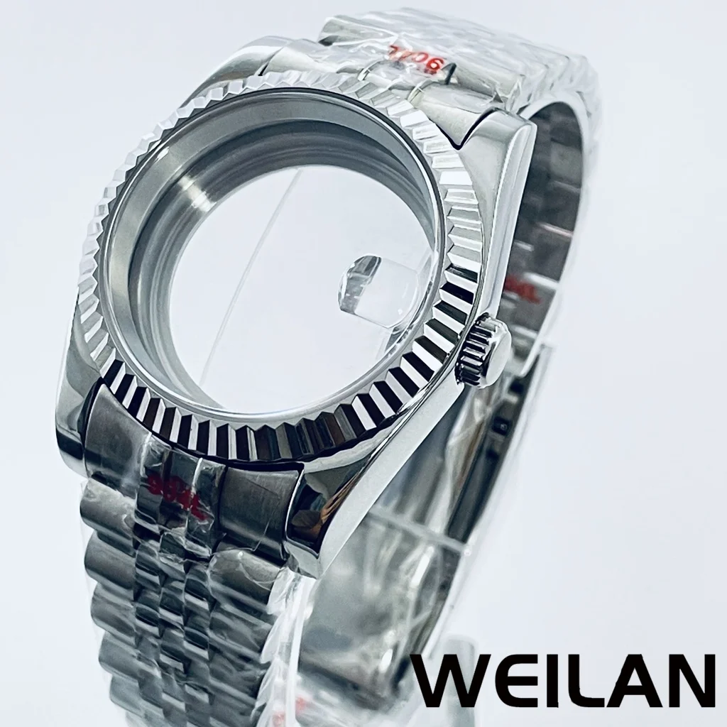 36mm 40mm Silbrig NH34 NH35 NH36 NH38 NH39 NH70 NH72 ETA2824 PT5000 Uhrengehäuse Top Wasserdicht Saphir Crysta Image