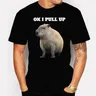 Ok I Pull Up Capybaras Capybara Print maglietta oversize da uomo Hip Hop Streetwear maglietta