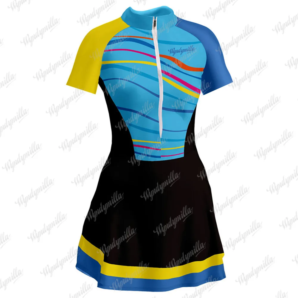 Wyndymilla weibliche Triathlon Skinsuit Sexy Radfahren Jersey Kurzes kleid Bike MTB Overall sport röcke Frau Maillot Ropa Ciclismo Image
