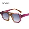 So & ei neue Doppelbrücken quadratische Frauen Farbverlauf Sonnenbrille Mode klare Linse Rahmen Männer Retro Punk Sonnenbrille Sonnenbrillen uv400
