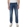 5-Pocket-Jeans MARC O'POLO "aus stretchigem Bio-Baumwoll-Mix", Herren, Gr. 33, Länge 32, retro blau wash, Obermaterial: 90% Baumwolle, 9% Polyester, 1% Elasthan, unifarben, casual, figurbetont normal, Jeans